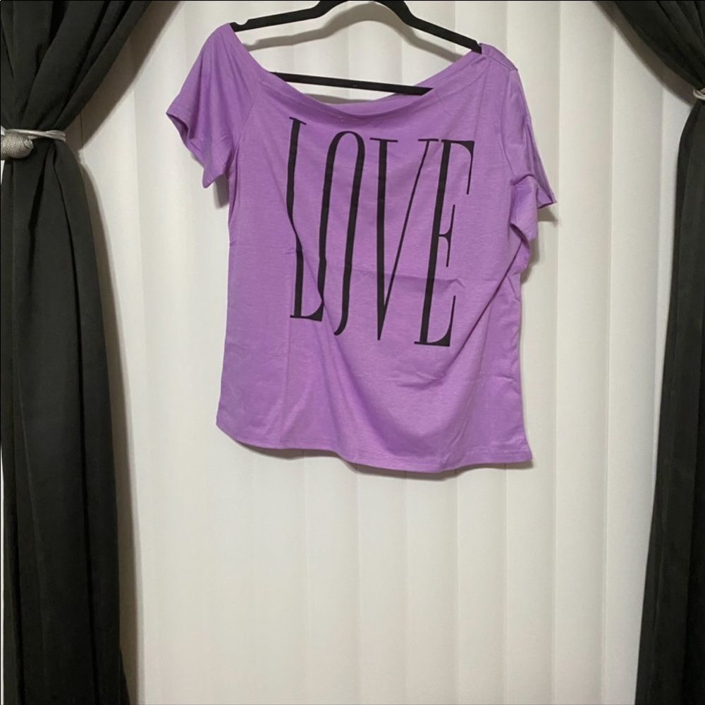 Purple LOVE shirt/crop 